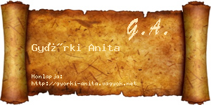Györki Anita névjegykártya