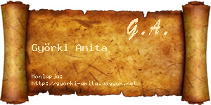 Györki Anita névjegykártya